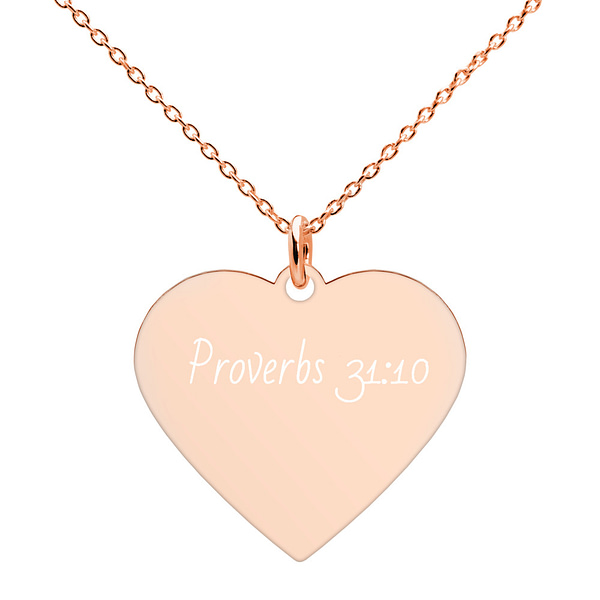 Proverbs 31:10 Gold Heart Necklace